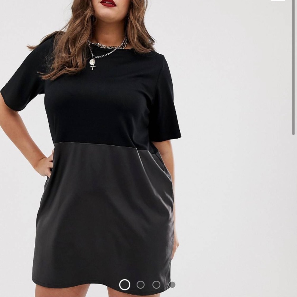 ASOS DESIGN curve faux leather dress